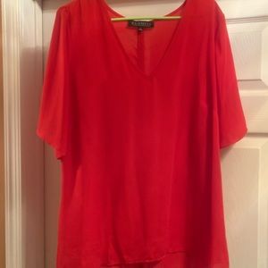 Red shirt with detailed back